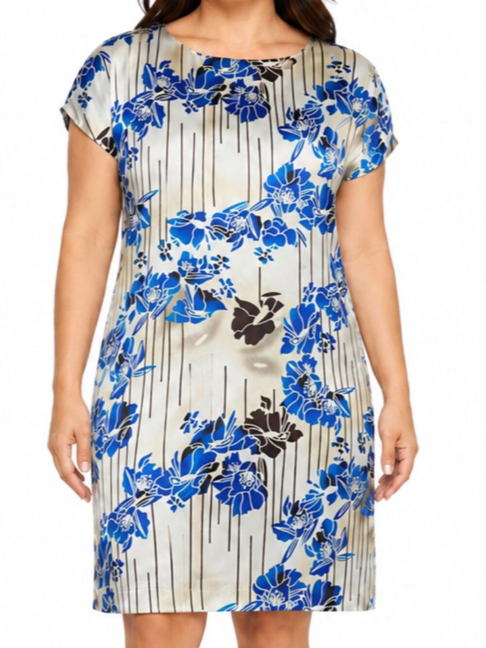 Vertigo Paris Floral Satin Shift Dress XL